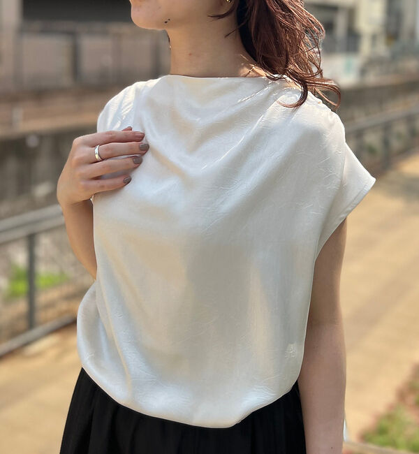 Rouge vif「【一部店舗限定】アシメドレープブラウス」|シャツ・ブラウス|