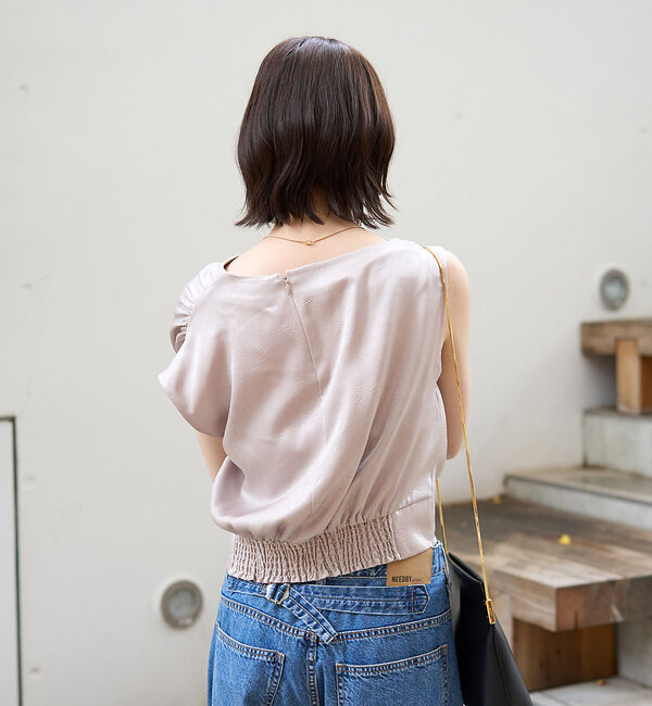 Rouge vif「【一部店舗限定】アシメドレープブラウス」|シャツ・ブラウス|