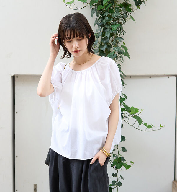 Rouge vif「コットンギャザーパフブラウス」|シャツ・ブラウス|