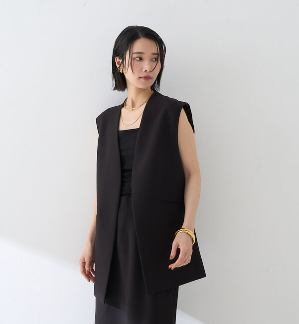 Rouge vif「【セットアップ対応】ストレッチダブルクロスジレ」|ダウンベスト・ベスト|