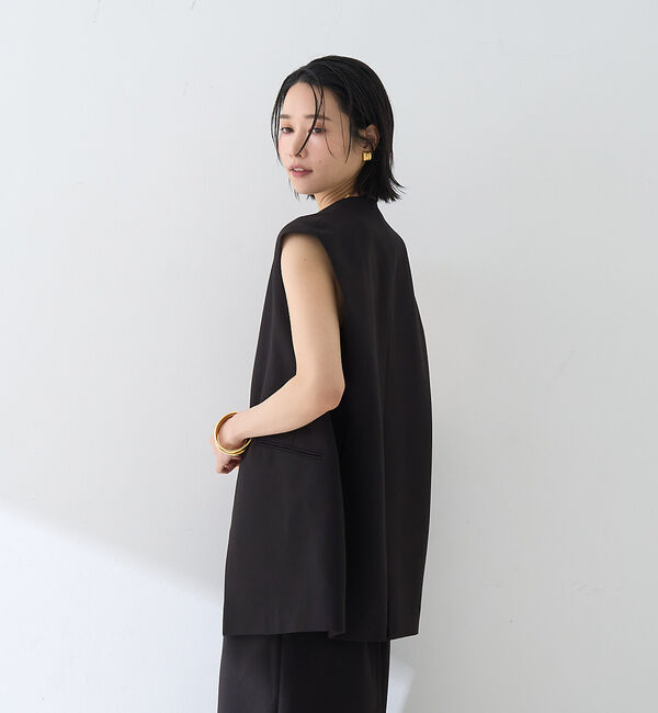 Rouge vif「【セットアップ対応】ストレッチダブルクロスジレ」|ダウンベスト・ベスト|