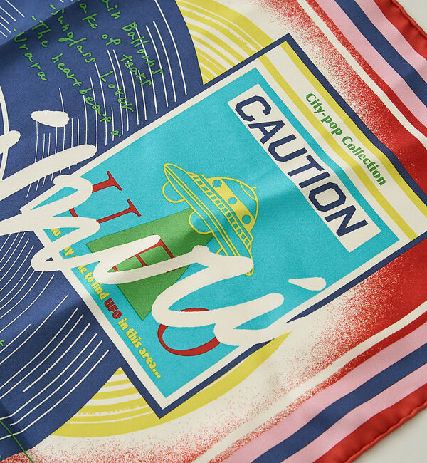 Rouge vif「【manipuri/マニプリ】レコード柄シルクスカーフ 65&times;65」|バンダナ・スカーフ|