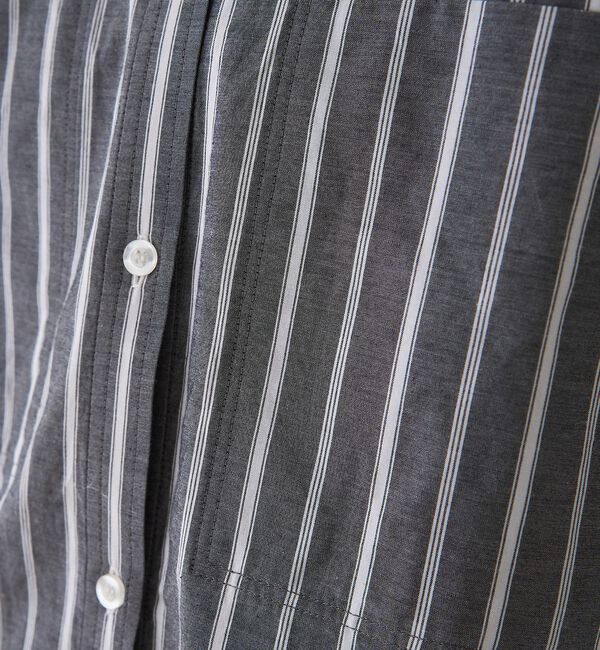 Rouge vif「胸ポケットコットン ルーズフィットストライプシャツ」|シャツ・ブラウス|