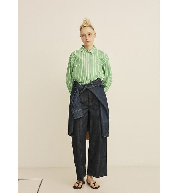 Rouge vif「胸ポケットコットン ルーズフィットストライプシャツ」|シャツ・ブラウス|