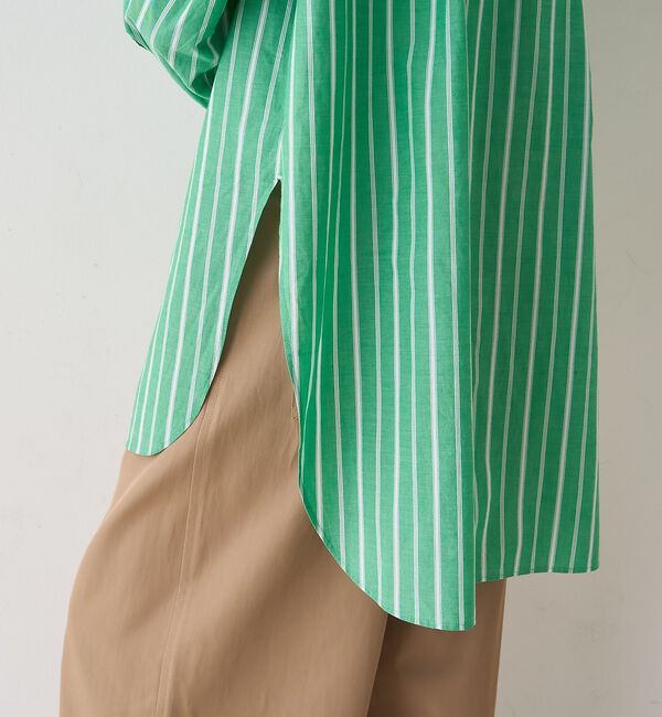 Rouge vif「胸ポケットコットン ルーズフィットストライプシャツ」|シャツ・ブラウス|