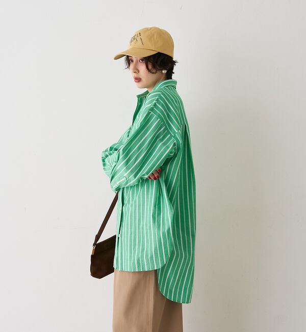 Rouge vif「胸ポケットコットン ルーズフィットストライプシャツ」|シャツ・ブラウス|