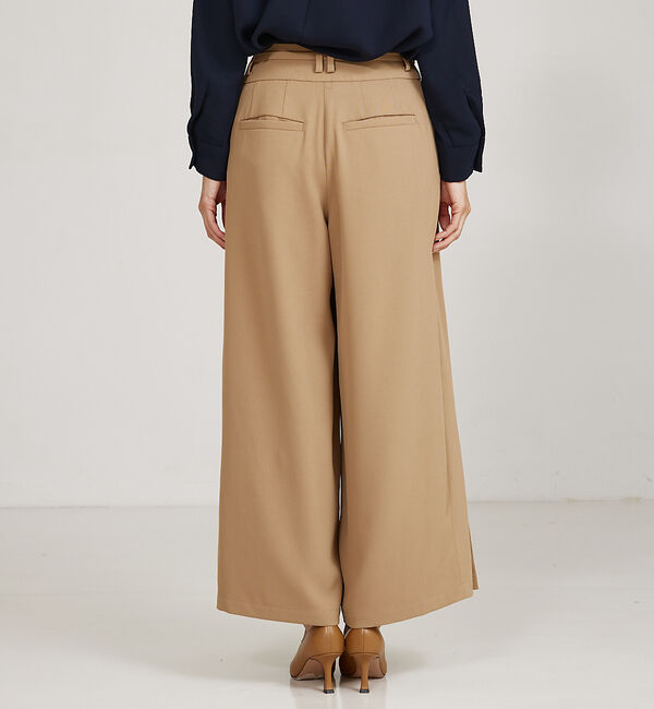 qualite「ベルテッドワイドフレアパンツ」|その他|