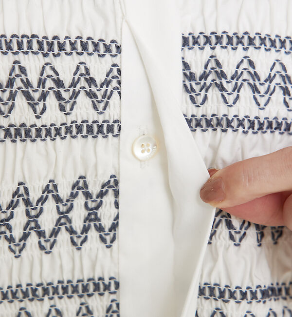 qualite「スモッキングチュニックシャツ」|シャツ・ブラウス|