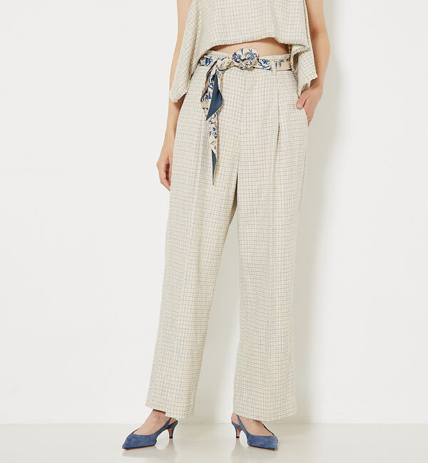 qualite「ミックスカラーツイードパンツ」|その他|チェック