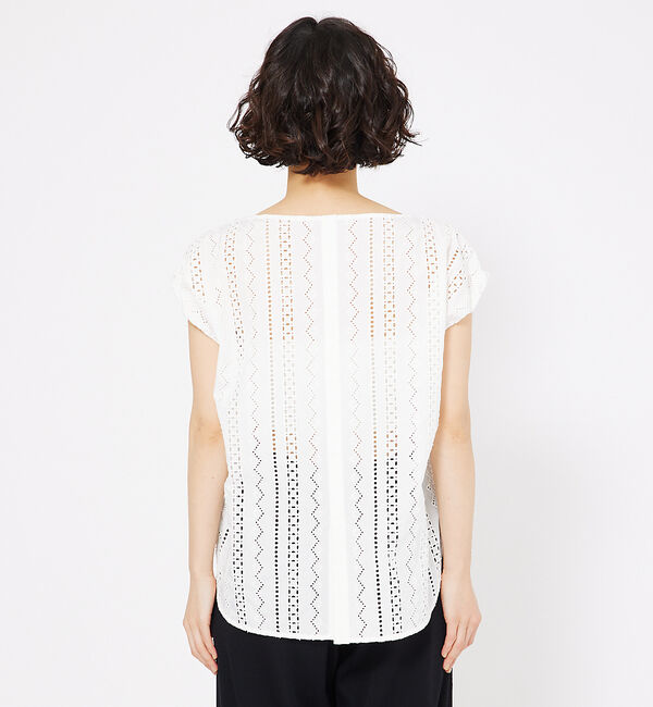 qualite「オーバーレースパフブラウス」|シャツ・ブラウス|