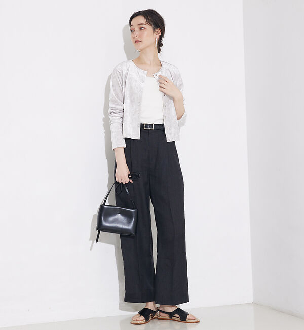 qualite「トリコットベロアショートカーデ」|カーディガン|