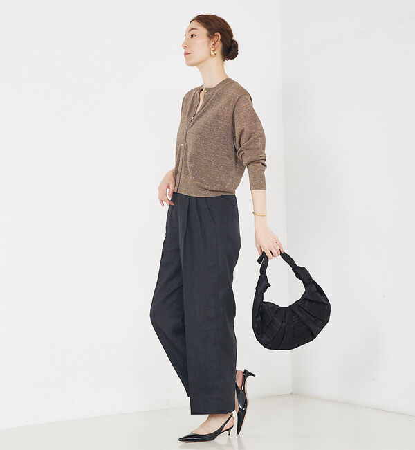 qualite「【夏の羽織りにおすすめ】ラメハイゲージニットカーデ」|カーディガン|