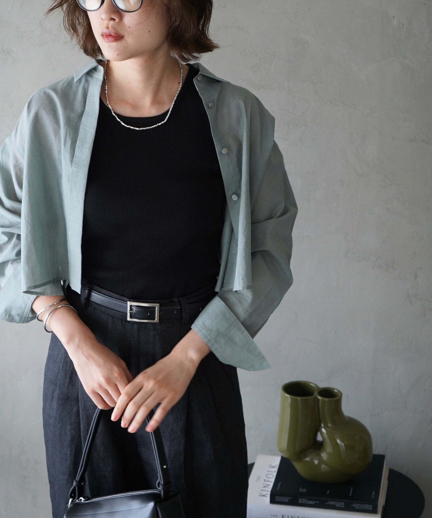 qualite「コットンシアークロップドシャツ」|シャツ・ブラウス|