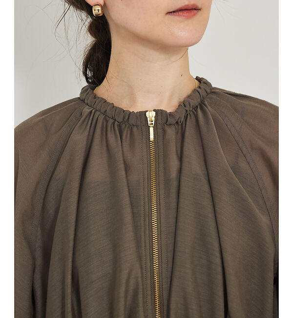 qualite「ラウンドスリーブギャザーブルゾン」|ブルゾン・スタジャン|