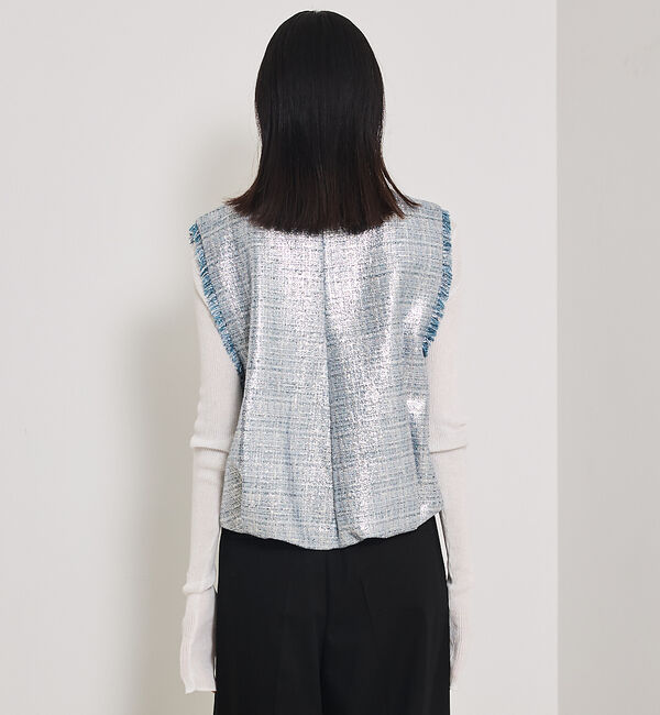 qualite「ハクツイードジップアップジレ」|ベスト・ジレ|