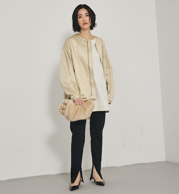 qualite「レザーライクブルゾン」|ブルゾン・スタジャン|