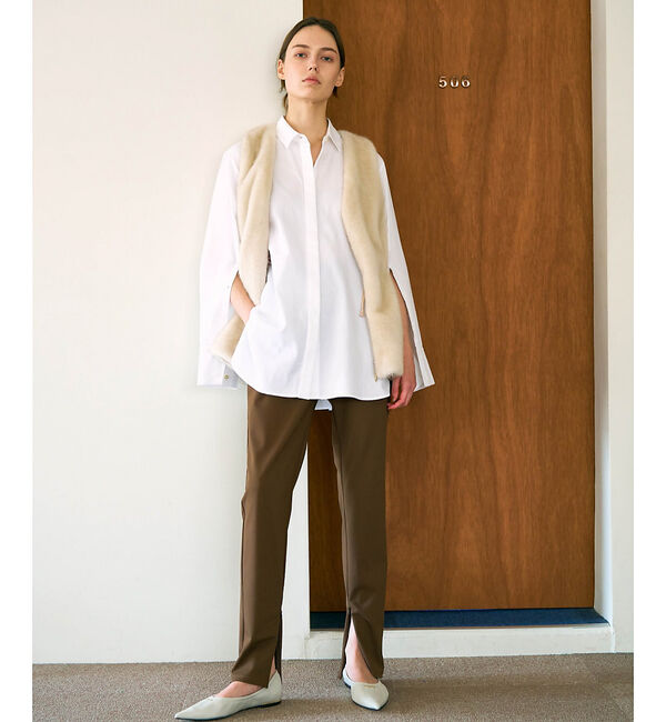 qualite「ご好評につきブラック再入荷！【細見えパンツ】トリコットスリムパンツ」|その他|