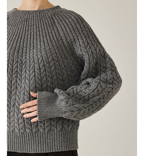 qualite「ケーブルボトルネックニット」|ニット・セーター|