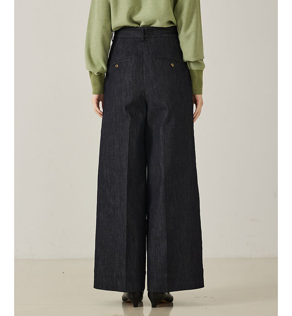 qualite「ハイウエストトラウザーデニム」|デニム|