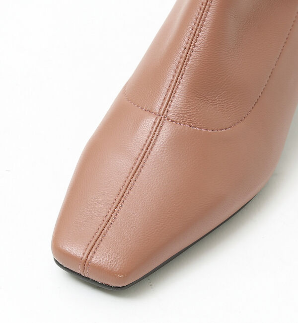 AU BANNISTER「【スノーソール/晴雨兼用】メタルラインヒールストレッチブーツ」|ショートブーツ|