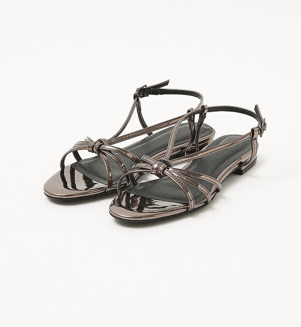 AU BANNISTER「【LAROUTE】メタリックストラップサンダル」|サンダル|