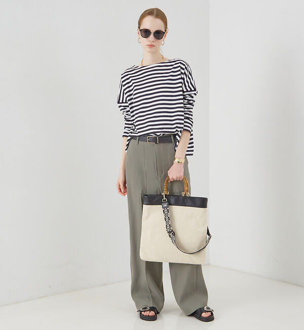 LOWELL things「バンブーハンドルファブリックトートバッグ」|トートバッグ|