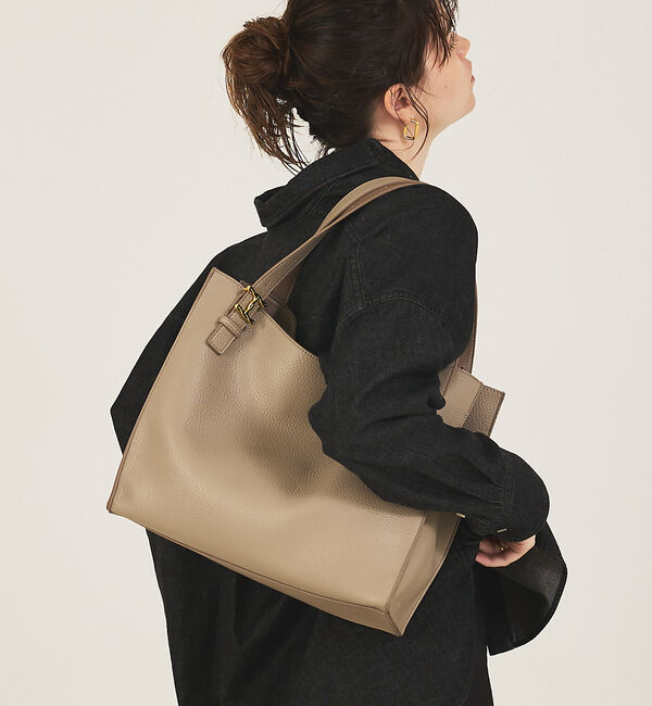 LOWELL things「【新色追加】Peak/メタルモチーフオープントート」|トートバッグ|グレージュ