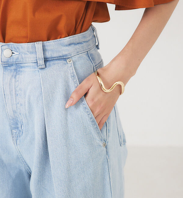 abahouse mavie「タックワイドデニム」|デニム|