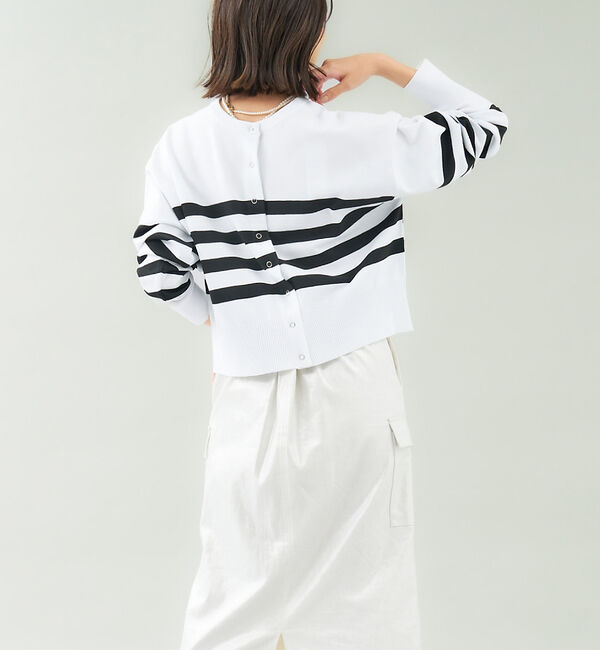 abahouse mavie「スポンジングボーダー2WAYプルオーバー」|カーディガン|