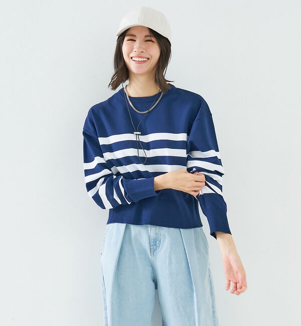 abahouse mavie「スポンジングボーダー2WAYプルオーバー」|カーディガン|