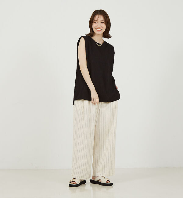 abahouse mavie「【セットアップ対応】楊柳バックジップノースリプルオーバー」|シャツ・ブラウス|