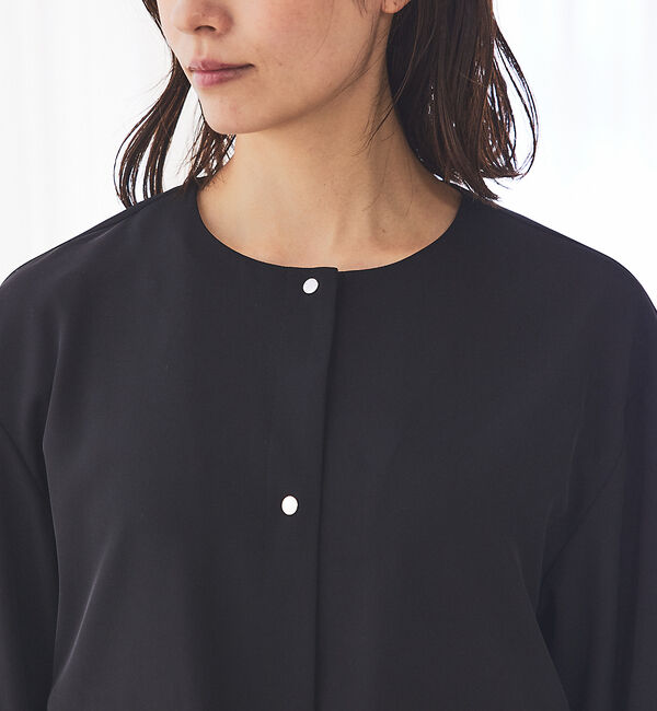 abahouse mavie「【セットアップ対応】クールタッチサテンノーカラージャケット」|ノーカラージャケット|