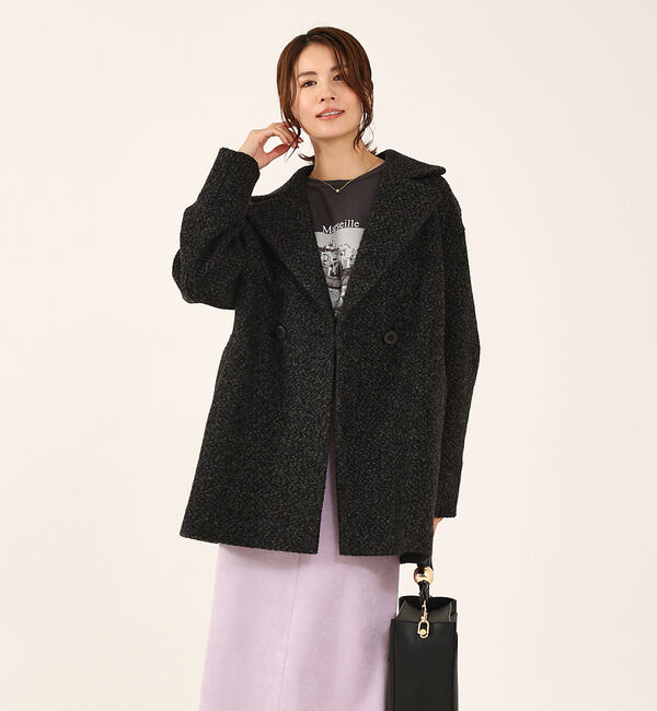 abahouse mavie「ダブルハーフコート」|ピーコート|