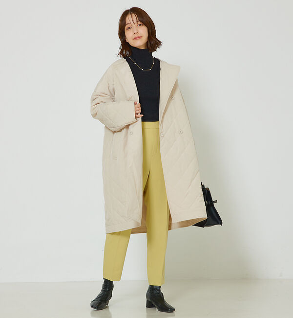 abahouse mavie「キルトリバーシブルコート」|ノーカラーコート|