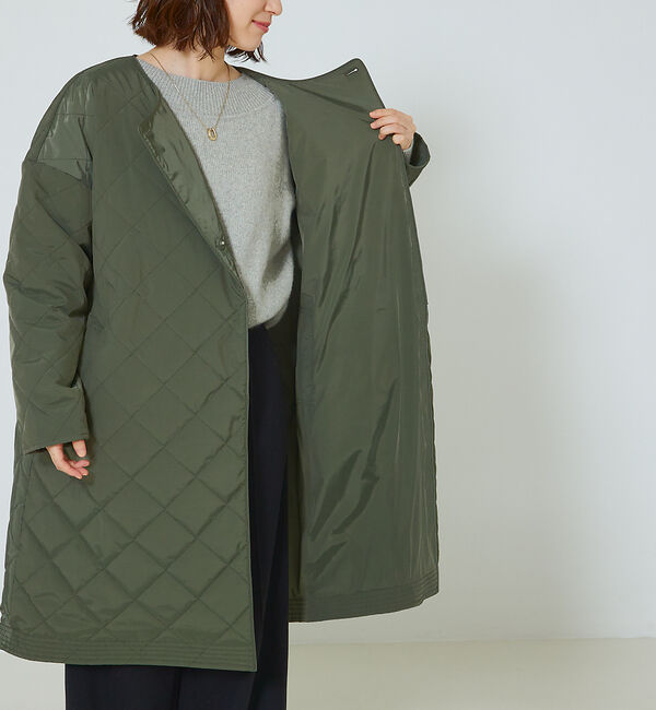 abahouse mavie「キルトリバーシブルコート」|ノーカラーコート|