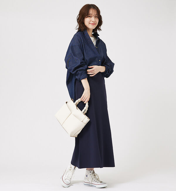 abahouse mavie「【セットアップ対応】セミフレアニットスカート」|スカート|