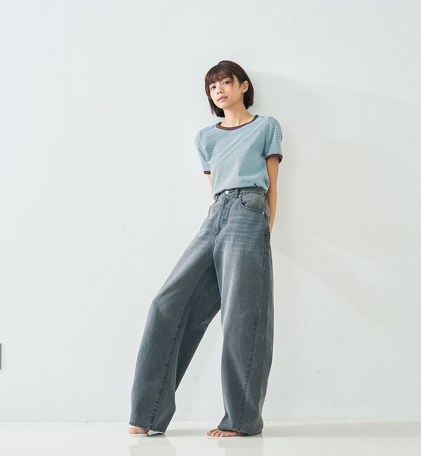 abahouse mavie「【GISELe 4月号掲載】ウォッシュドバレルジーンズ」|デニム|