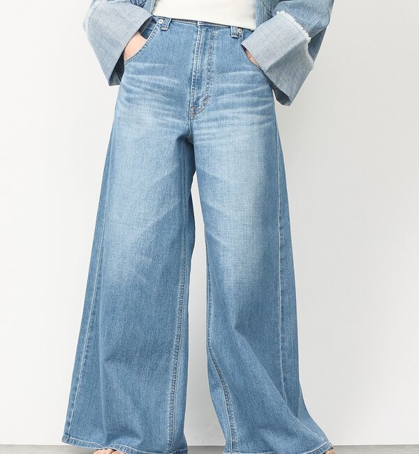 abahouse mavie「【SOMETHING】LISAスーパーワイドパンツ/デニム/シーズンレス」|デニム|