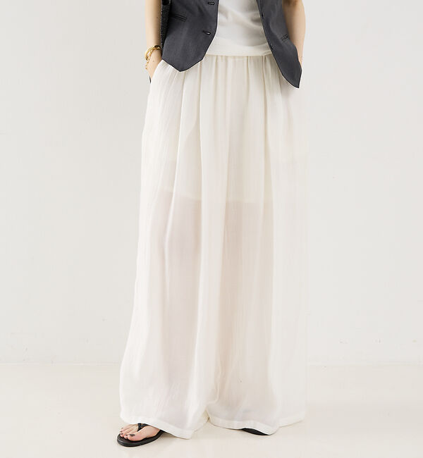 The Store by C' 「【COCUCA】ワイドギャザーパンツ」|その他|ホワイト