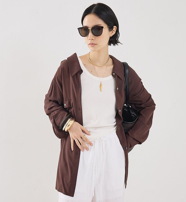 The Store by C' 「【COCUCA】ニュアンスシャツ」|シャツ・ブラウス|ブラウン