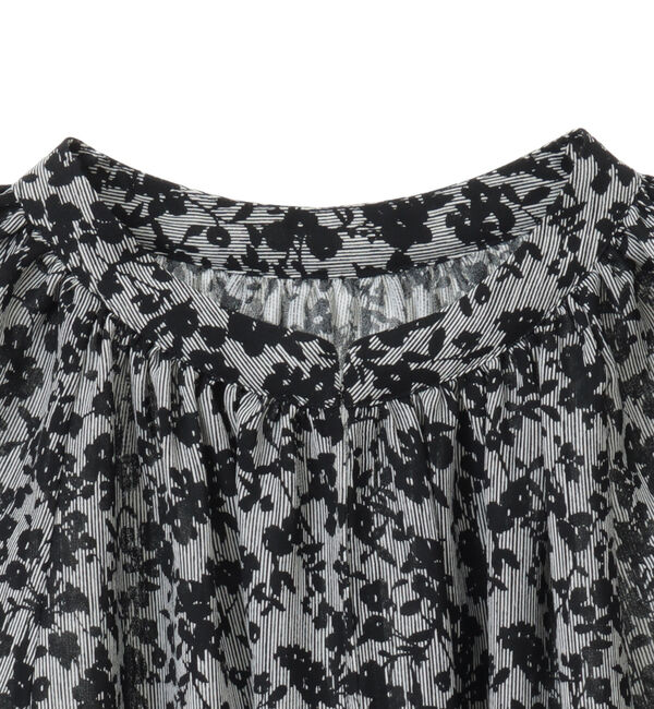 TIARA「ストライプフラワープリント2WAYスキッパーブラウス」|シャツ・ブラウス|