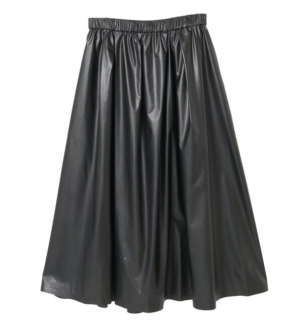 Liesse「レザー調タックフレアスカート」|スカート|