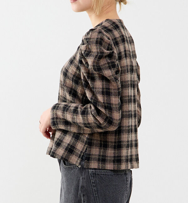 A_「【A_/エース】ウールチェックブラウス」|シャツ・ブラウス|