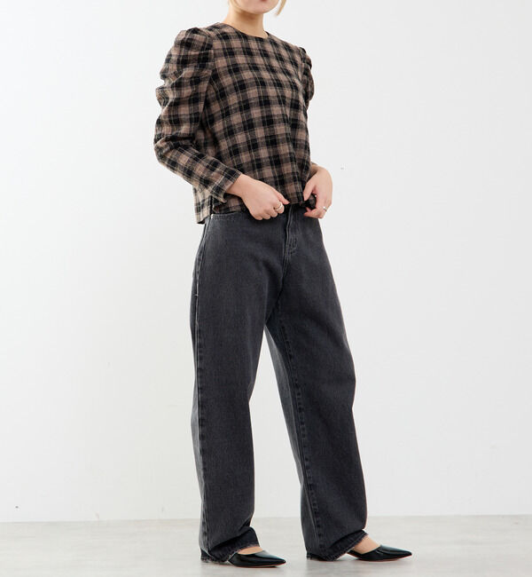 A_「【A_/エース】ウールチェックブラウス」|シャツ・ブラウス|