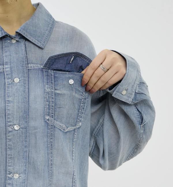 SOFFITTO「シアーGジャン型デニムシャツ」|シャツ・ブラウス|