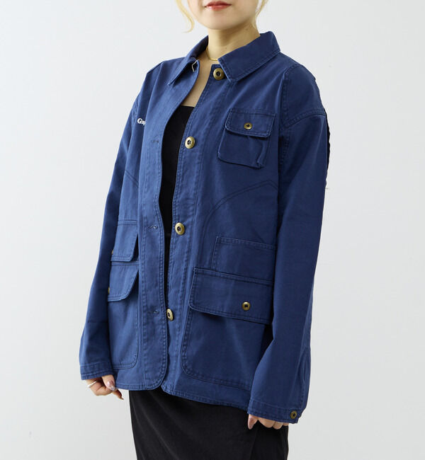 SOFFITTO「【GREEN BUTTER/グリーンバター】Cotton Utlity Jacket Navy」|ブルゾン・スタジャン|ネイビー
