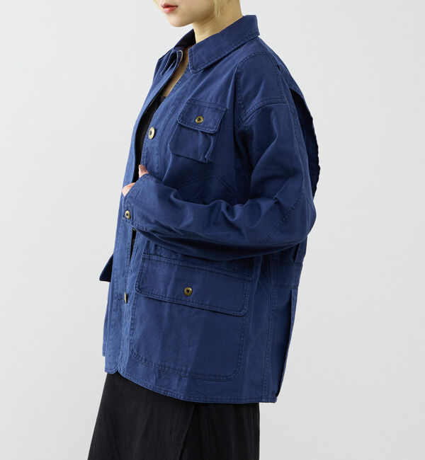 SOFFITTO「【GREEN BUTTER/グリーンバター】Cotton Utlity Jacket Navy」|ブルゾン・スタジャン|