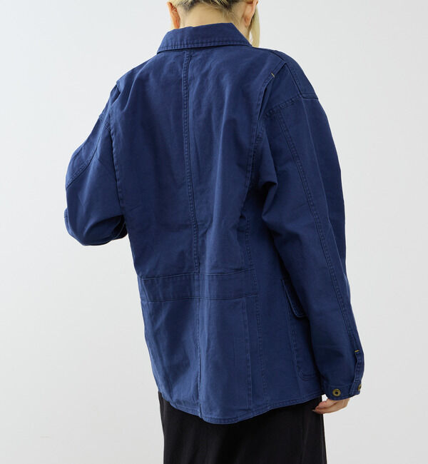 SOFFITTO「【GREEN BUTTER/グリーンバター】Cotton Utlity Jacket Navy」|ブルゾン・スタジャン|
