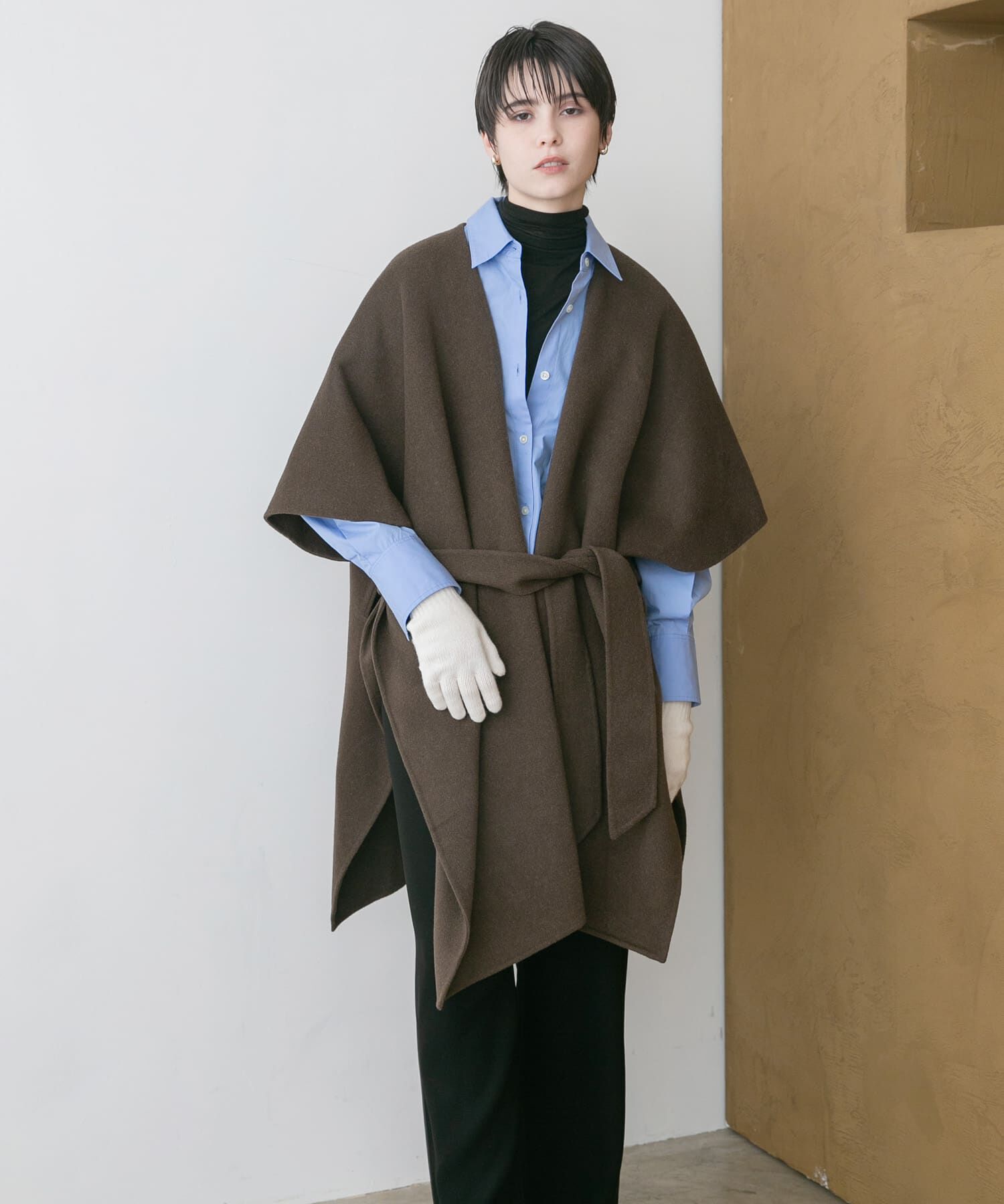 URBAN RESEARCH「ウールカシミヤリバーポンチョ」|ポンチョ・ケープ|グリーン系その他