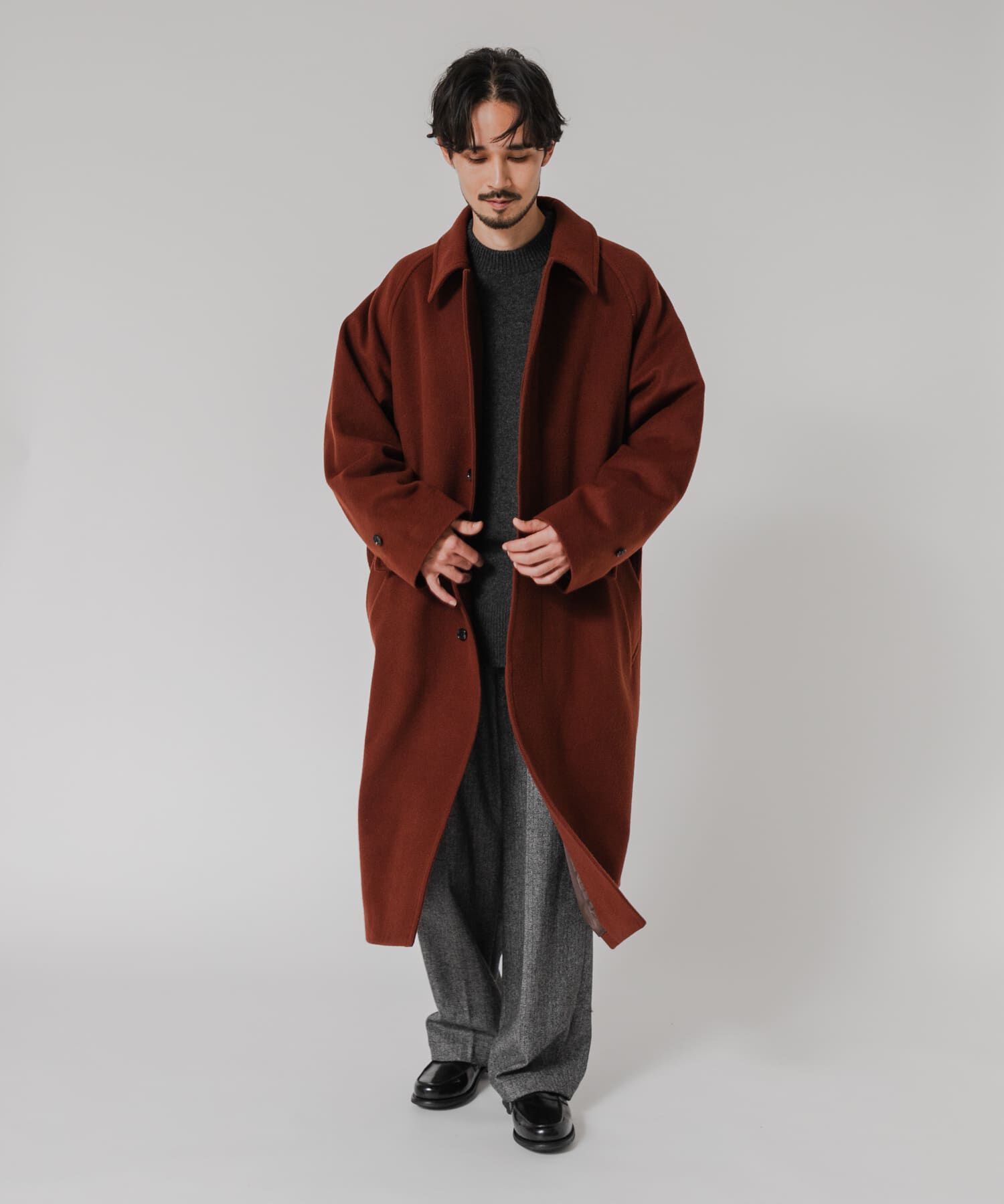 URBAN RESEARCH「WOOL BEAVER BELTED COAT」|ステンカラーコート|